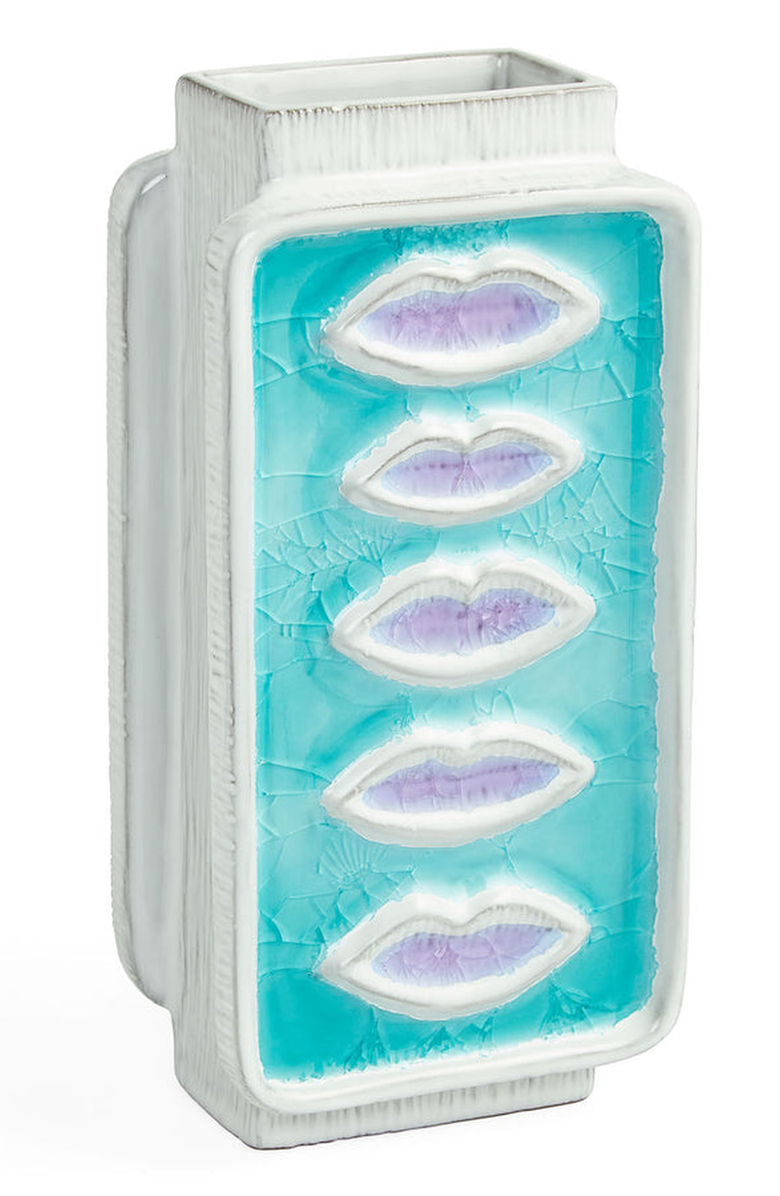 Jonathan Adler Glass Menagerie Lips Vase, Alternate, color,