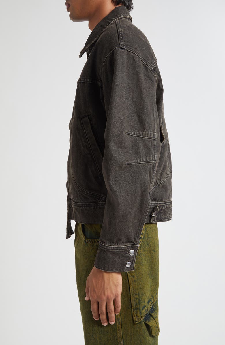 Eckhaus Latta EL Redux Painted Denim Jacket, Alternate, color, Stone