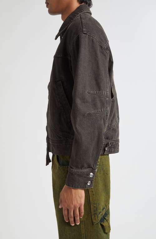 Eckhaus Latta El Redux Painted Denim Jacket In Black