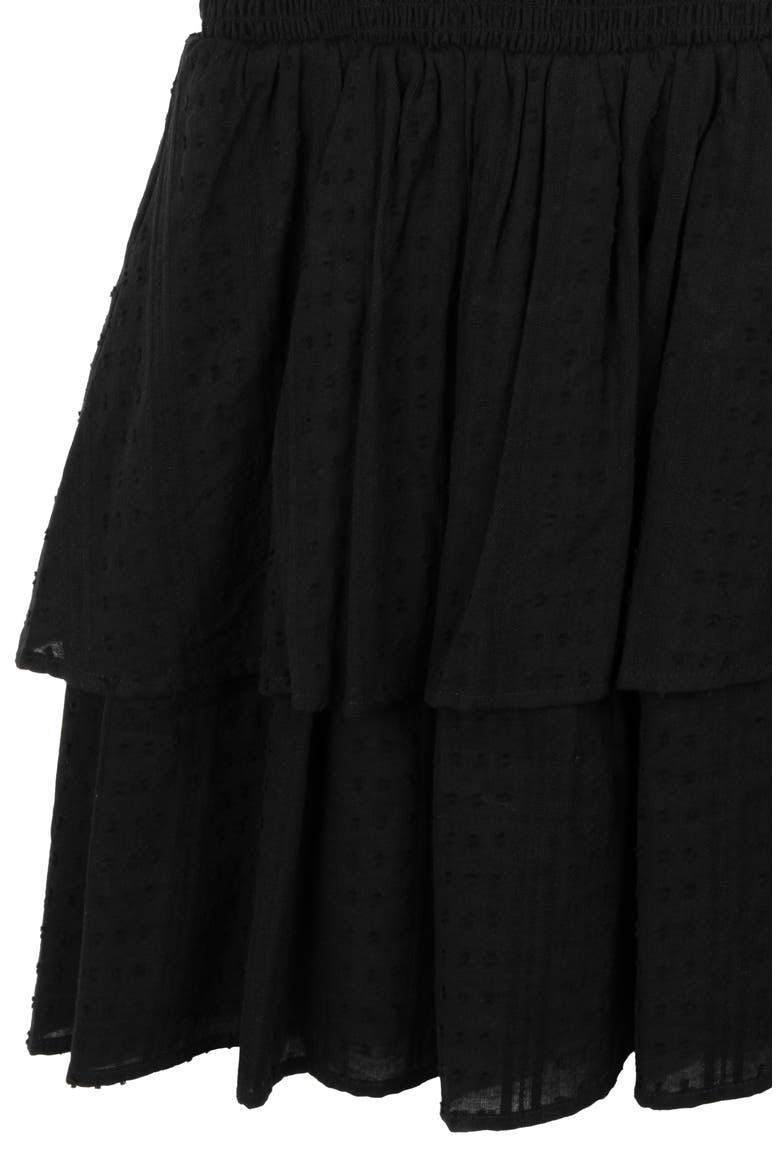 Kids' Tie Strap Smocked Party Dress, Alternate, color, BLACK