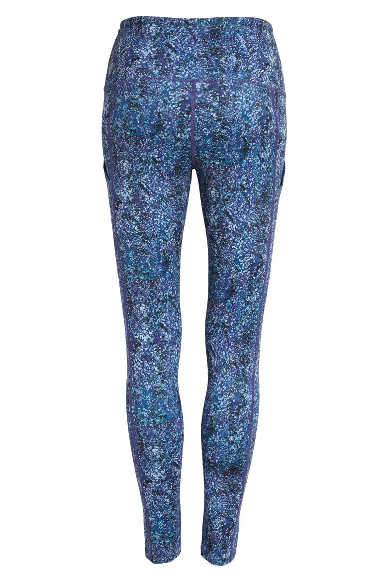 Live In High Waist Pocket Ankle Performance Leggings, Alternate, color, NAVY MEDIEVAL SPOTTED SNAKE