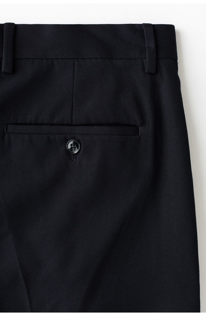 H&M Relaxed Fit Wool-blend Tailored Trousers, Alternate, color, Navy Blue