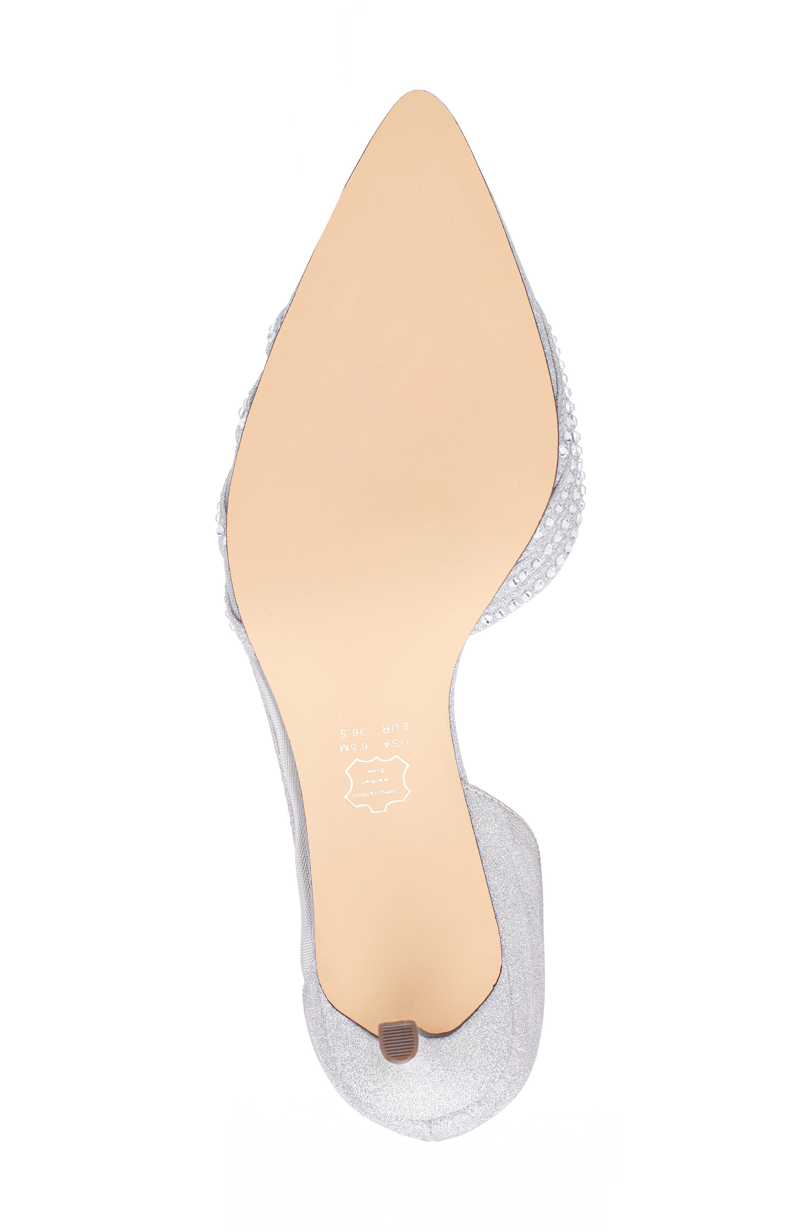 Nina Noreen Pointed Toe Half d'Orsay Pump, Alternate, color, Silver
