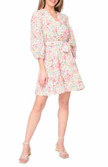 GIBSONLOOK Harper Floral Poplin Faux Wrap Dress
