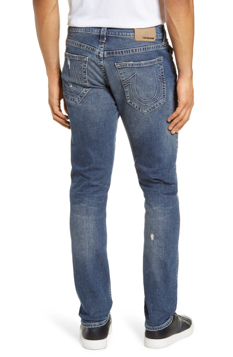 True Religion Brand Jeans Geno Distressed Straight Leg Jeans, Alternate, color,