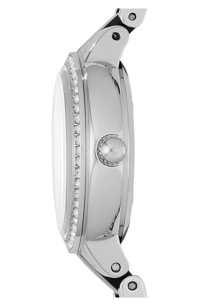 Fossil 'Virginia' Resin Link Crystal Bezel Bracelet Watch, 30mm, Alternate, color,