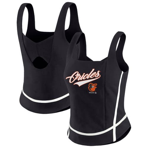 Wear By Erin Andrews Black Baltimore Orioles Square Neck Tank Top