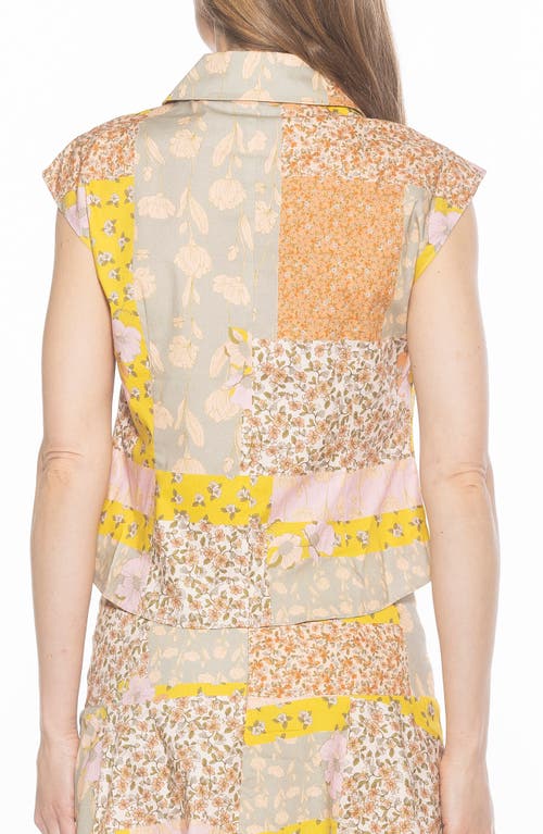 Alexia Admor Juniper Button-up Shirt In Ivory Patch Floral