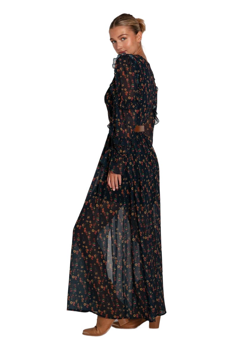 Come As You Are Floral Maxi Dress, Alternate, color, Navy