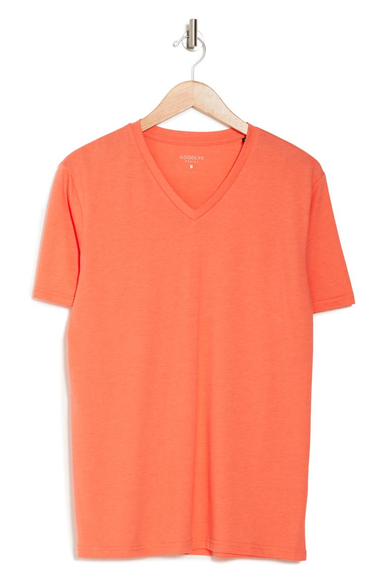 V-Neck Short Sleeve T-Shirt, Alternate, color, EMBERGLOW
