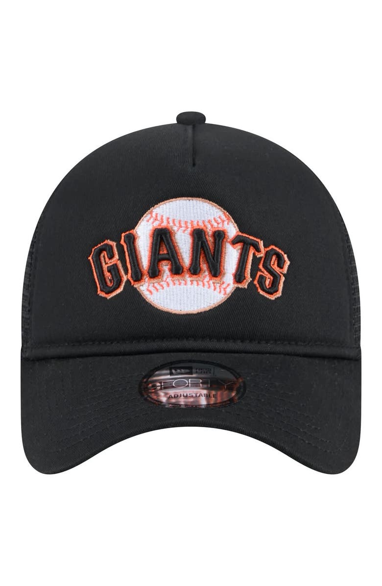 New Era Men's New Era Black San Francisco Giants 9FORTY A-Frame Trucker Adjustable Hat, Alternate, color, 