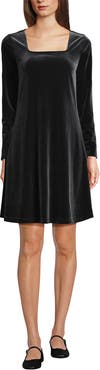 Lands' End Knit Velvet Square Neck Dress