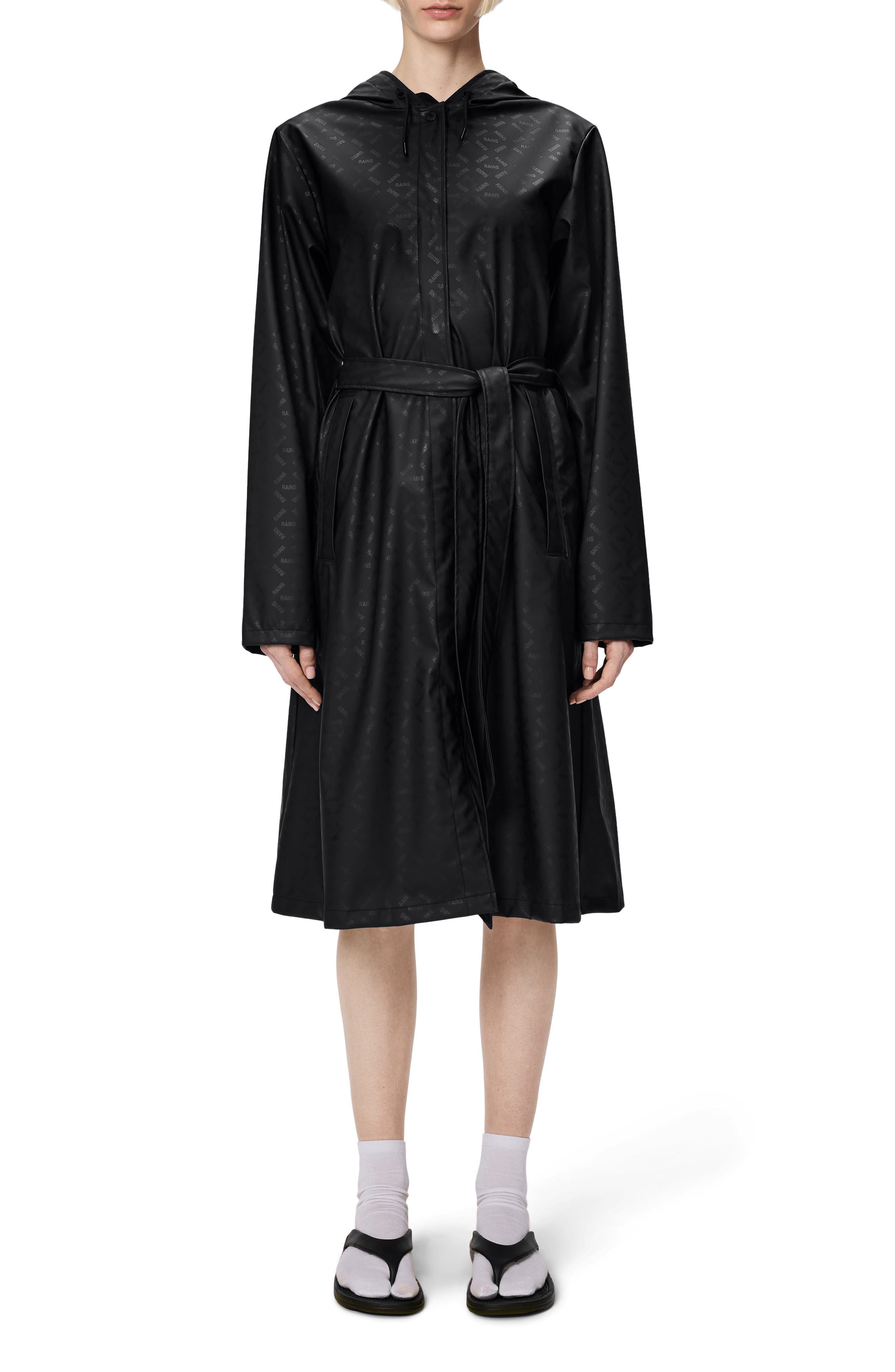 Rains Waterproof A-Line Long Raincoat