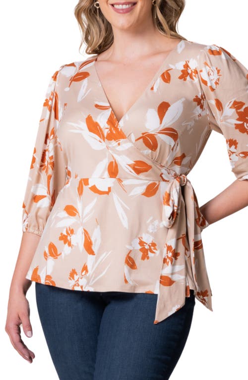 Kiyonna Nina Wrap Top In Neutral