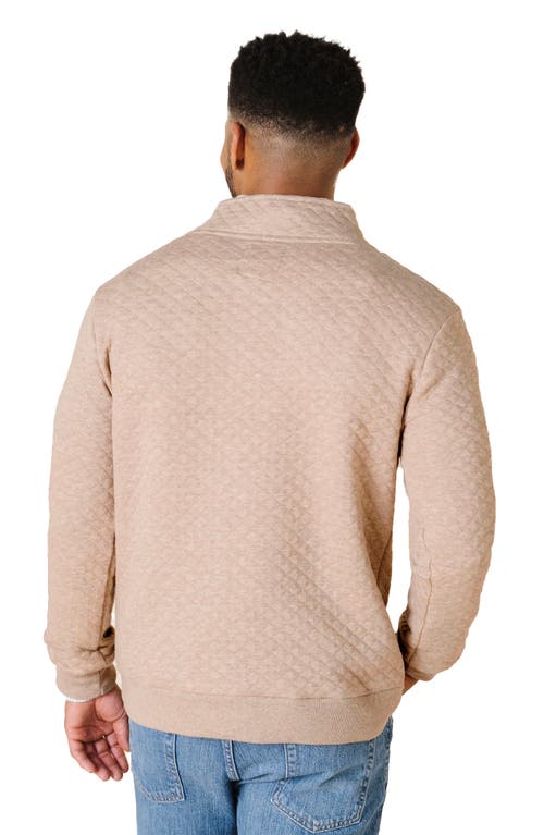 Hope & Henry Quilted Half Zip Pullover In Neutral