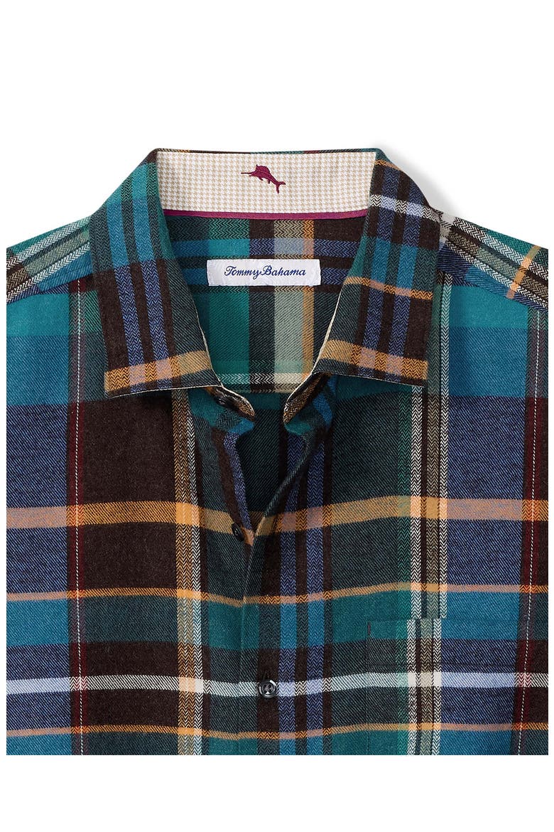 Palonia Plaid Flannel Button-Up Shirt, Alternate, color, EBONY