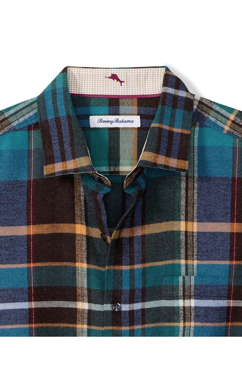 Tommy Bahama Palonia Plaid Flannel Button-Up Shirt, Alternate, color, Ebony