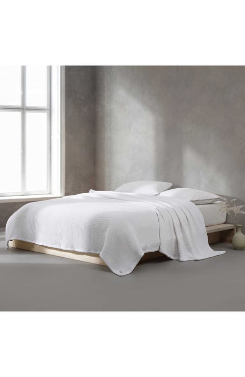 Calvin Klein Home Cotton Honeycomb Weave Blanket In White