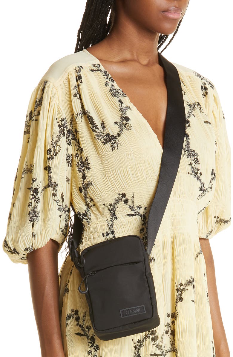 Ganni Recycled Polyester Festival Tech Mini Crossbody Bag, Alternate, color,