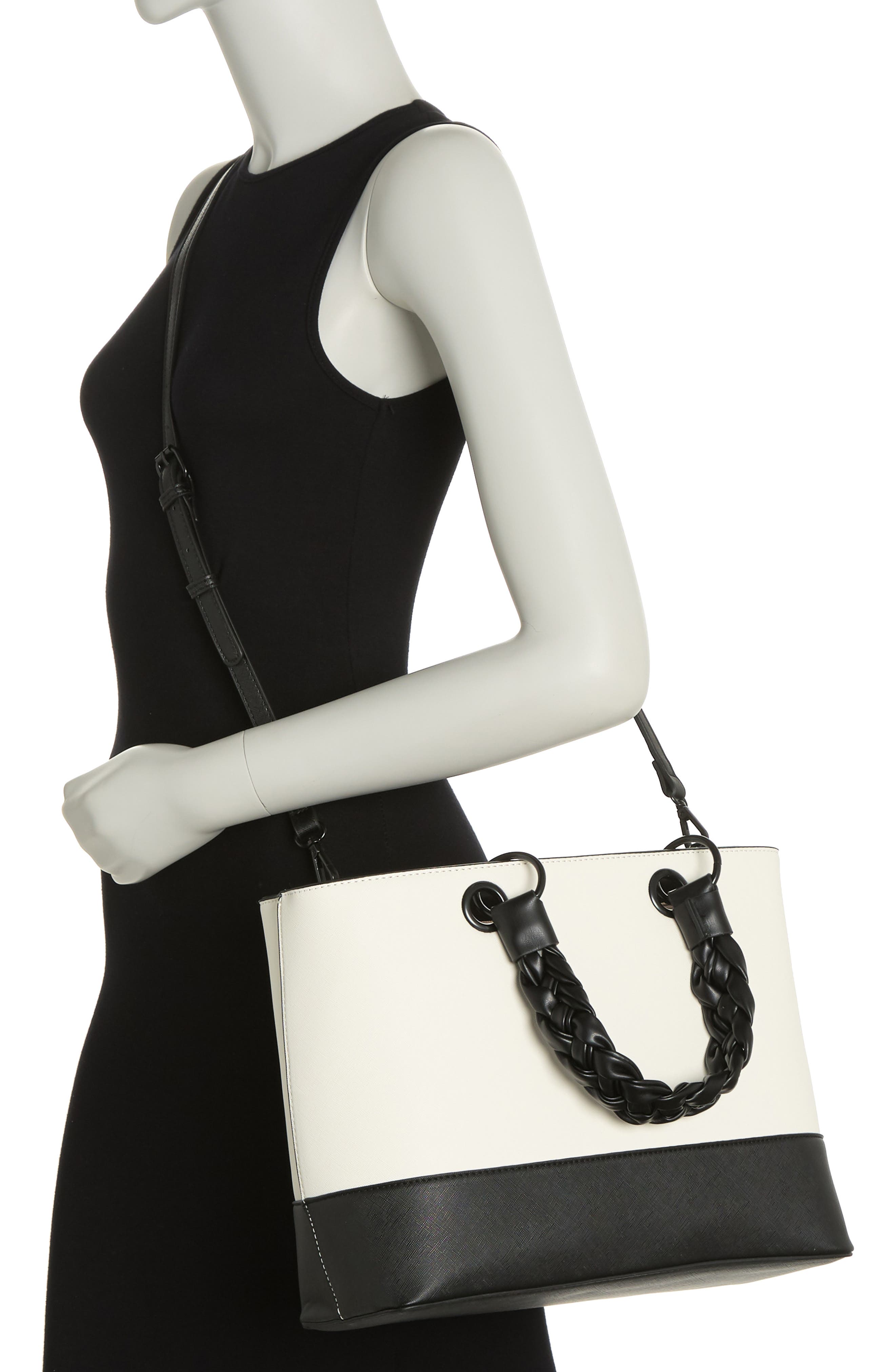Betsey Johnson Braided Top Handle Tote Bag, Alternate, color, 
