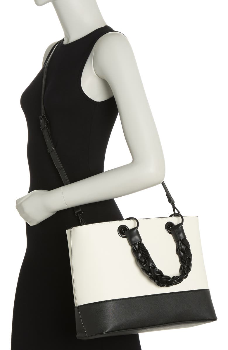 Betsey Johnson Braided Top Handle Tote Bag, Alternate, color,