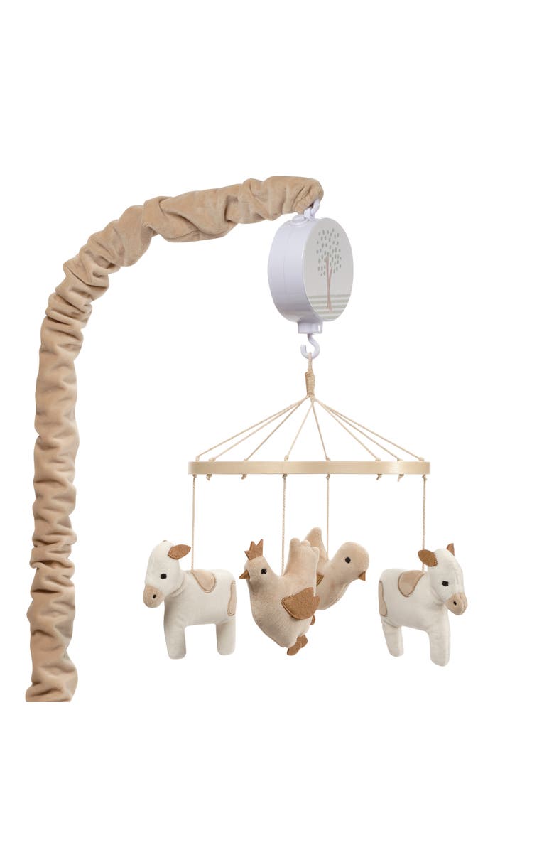 Bedtime Originals Farmyard Friends Musical Baby Crib Mobile Soother Toy, Main, color, Cream