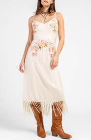 Beivy Floral Embrodiered Midi Dress