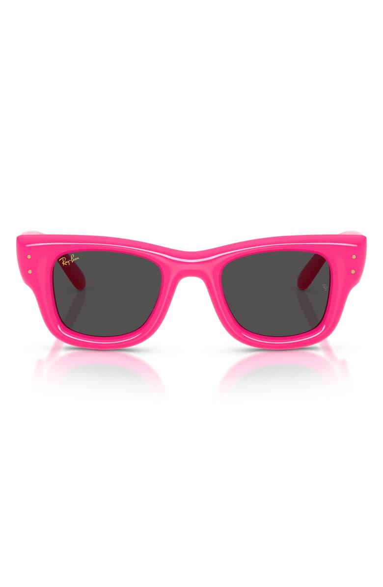 Ray-Ban 47mm Small Square Sunglasses, Main, color, Fuchsia / Dark Grey