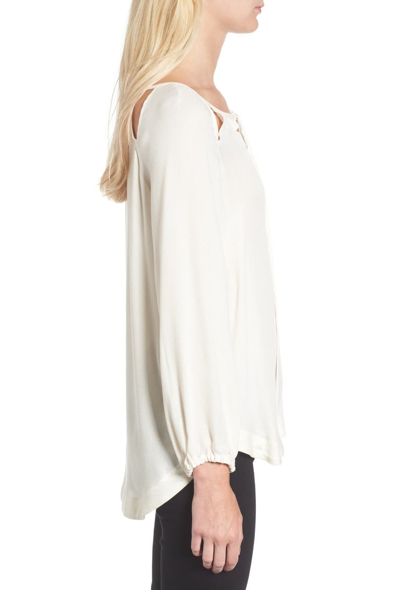 Stella Cutout Lace-Up Blouse, Alternate, color, NATURAL