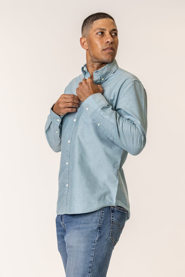 Organic Cotton Oxford Shirt, Alternate, color, Light Teal