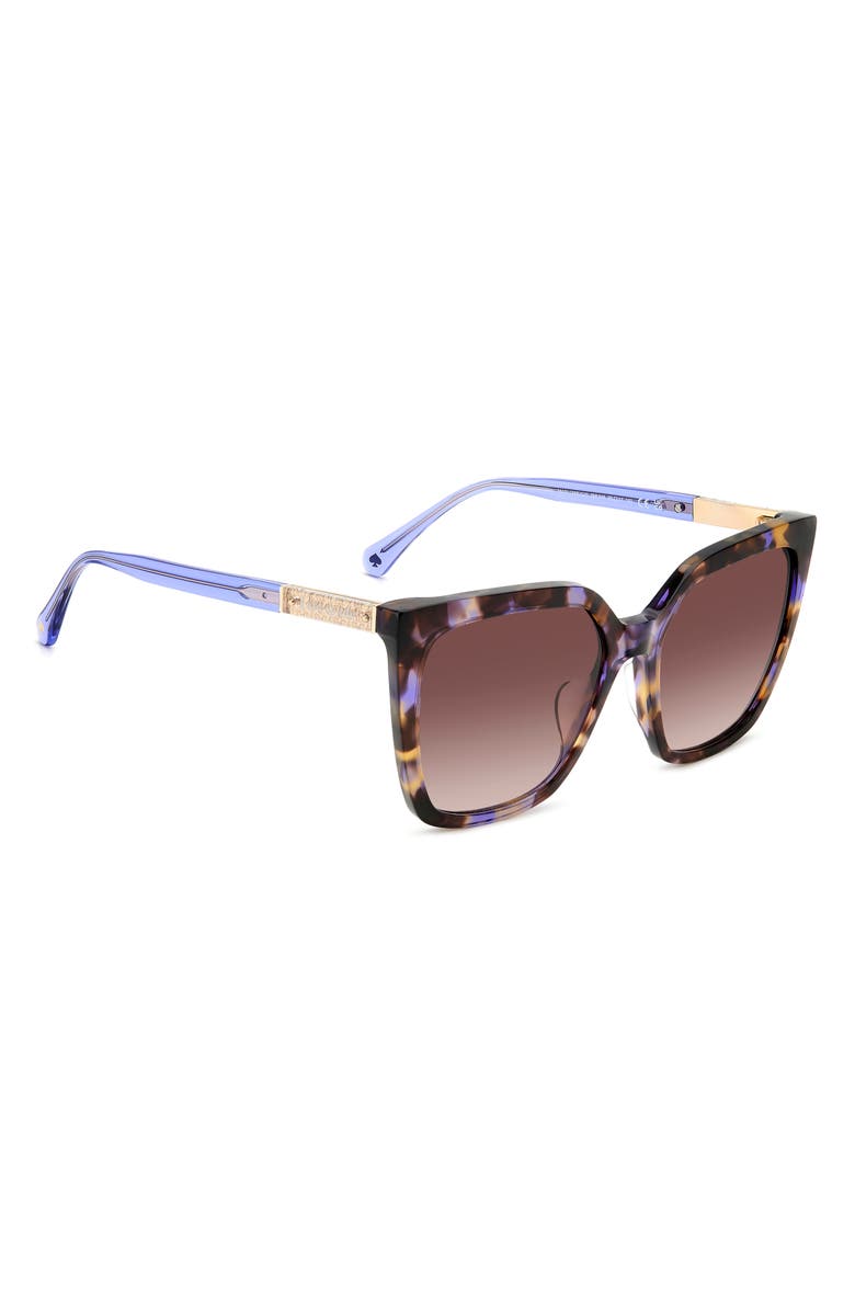 Kate Spade New York marlowe 55mm gradient square sunglasses, Alternate, color, Havana Multi/ Brown Gradient