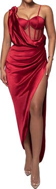 JLUXLABEL Anastacia Bustier Satin Gown