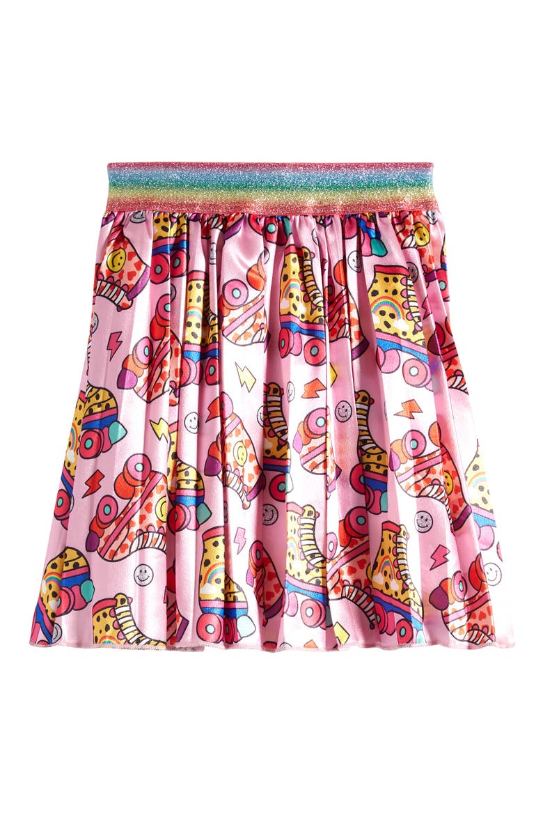 Kids' Roller Rink Print Skater Skirt, Main, color, PINK