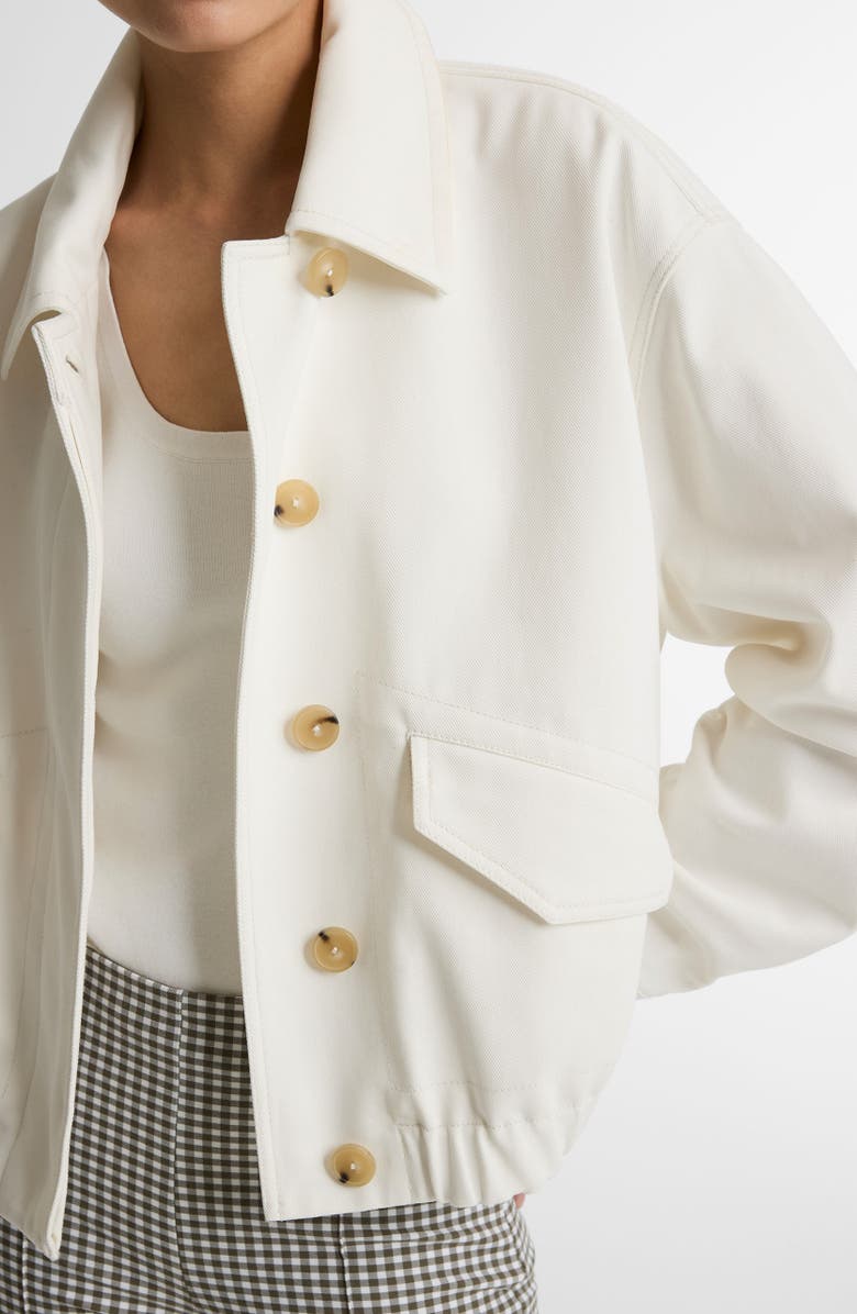 Vince Cotton Bomber Jacket, Alternate, color, Chalk