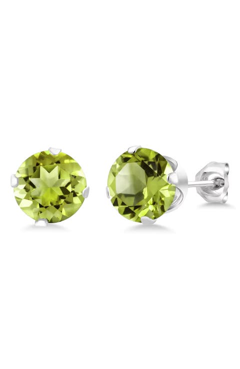 Round Cubic Zirconia Birthstone Stud Earrings
