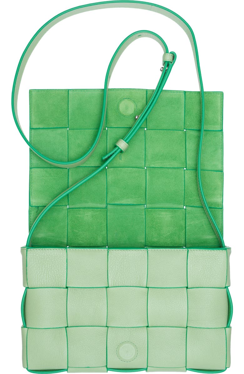 Bottega Veneta Cassette Intrecciato Leather Crossbody Bag, Alternate, color, Pistachio-Parakeet-S
