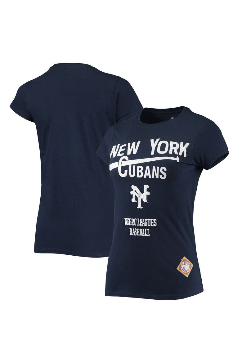 Women's Stitches Navy New York Cubans Negro League Logo T-Shirt, Main, color, Navy