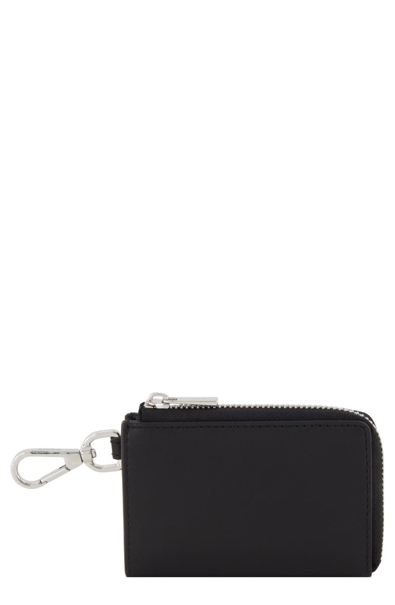 Vince Zip Top Leather Card Case, Main, color, Black