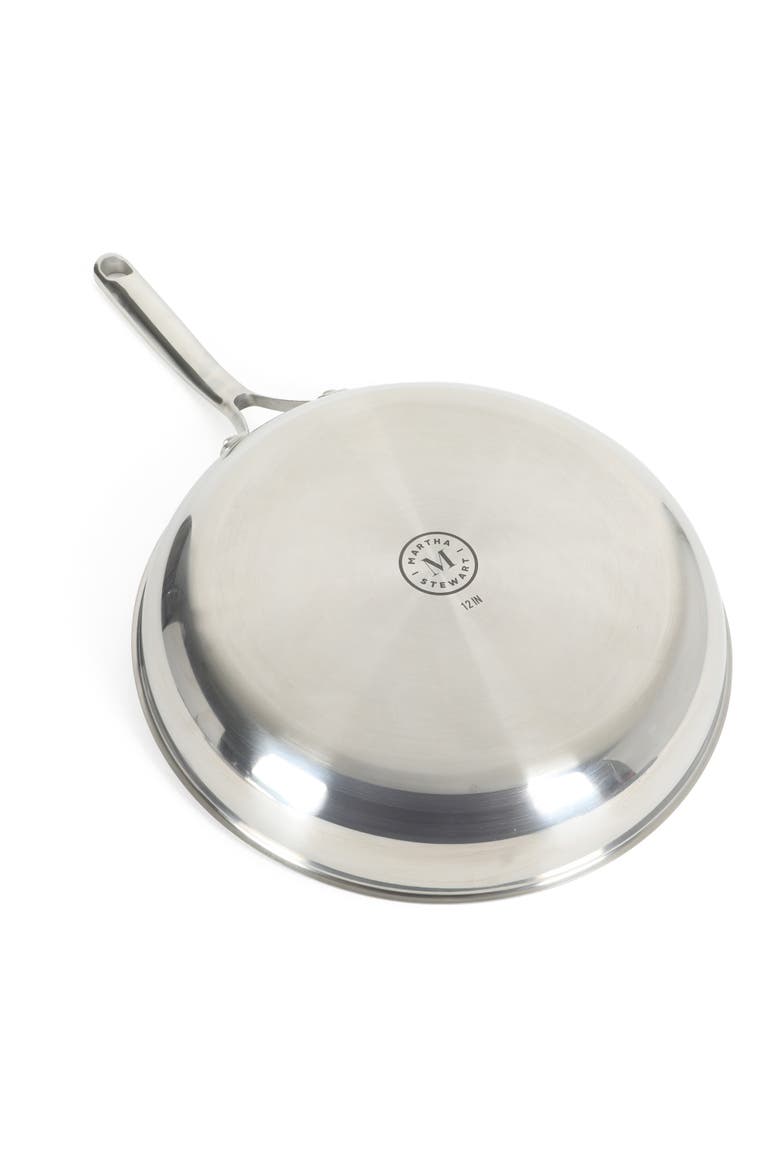 Badgley Nonstick Tri-Ply Stainless Steel Skillet with Lid, Alternate, color, Stainless