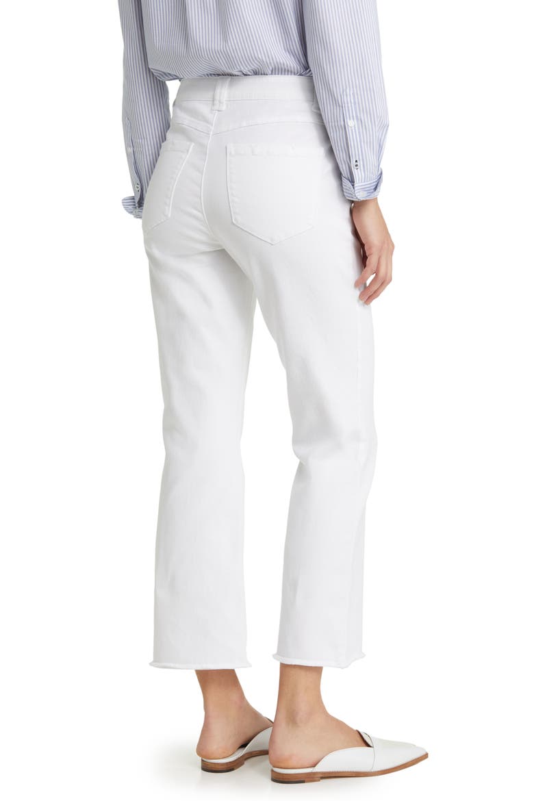 Tatum 'Ab'Solution Frayed High Waist Ankle Flare Jeans, Alternate, color, OPTIC WHITE