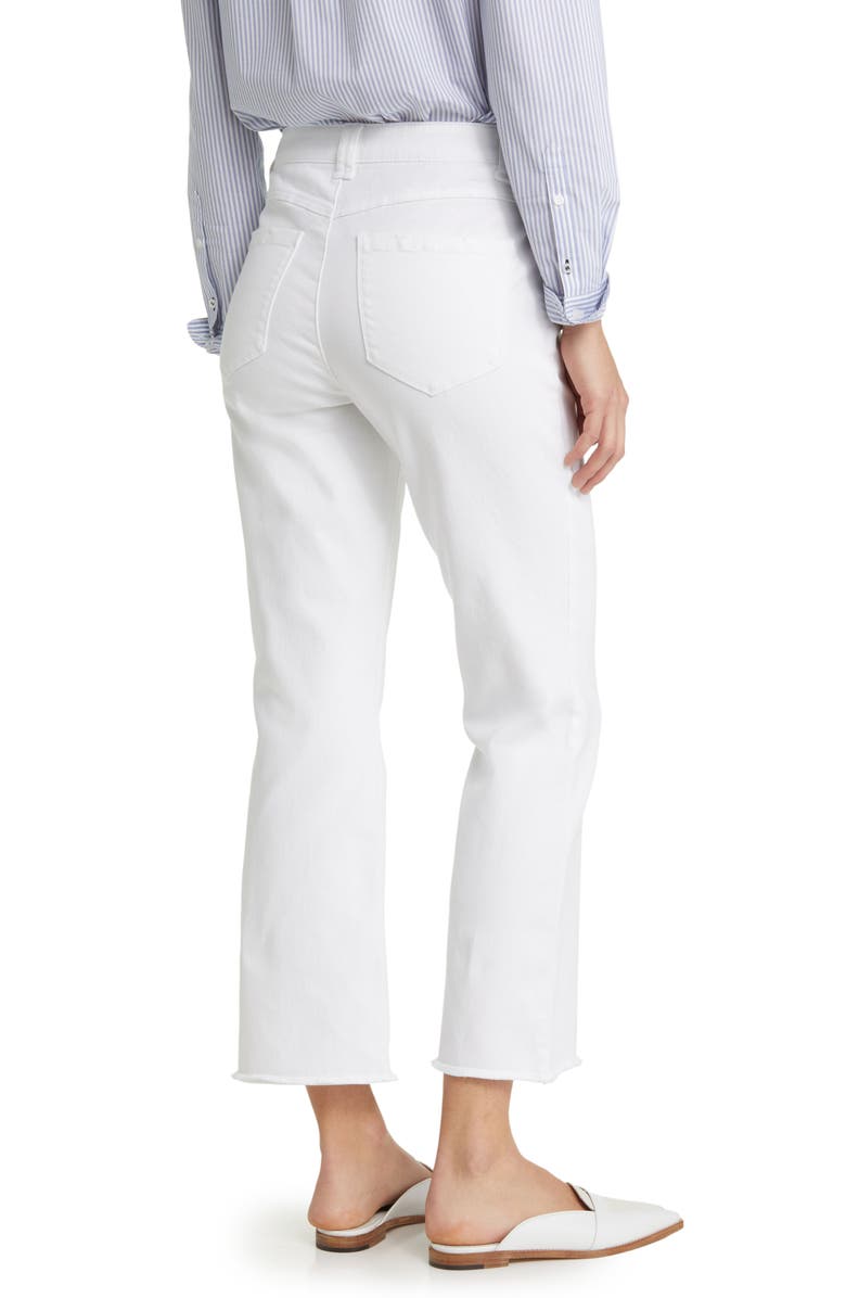 Wit & Wisdom Tatum 'Ab'Solution Frayed High Waist Ankle Flare Jeans, Alternate, color, Optic White
