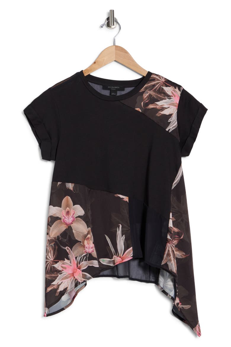 Zala Colorblock Cap Sleeve Top, Alternate, color, ADENA BLACK