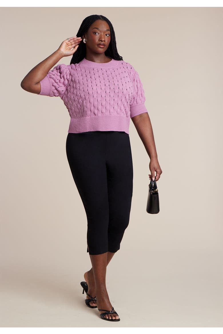 Bubble Stitch Sweater, Alternate, color, MAUVE ORCHID