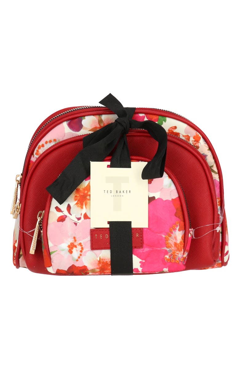 Ted Baker 3-Piece Cosmetic Bag Set, Main, color, 