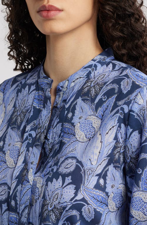 Kobi Halperin Napa Ombre Floral-print Blouse In Blue Multi