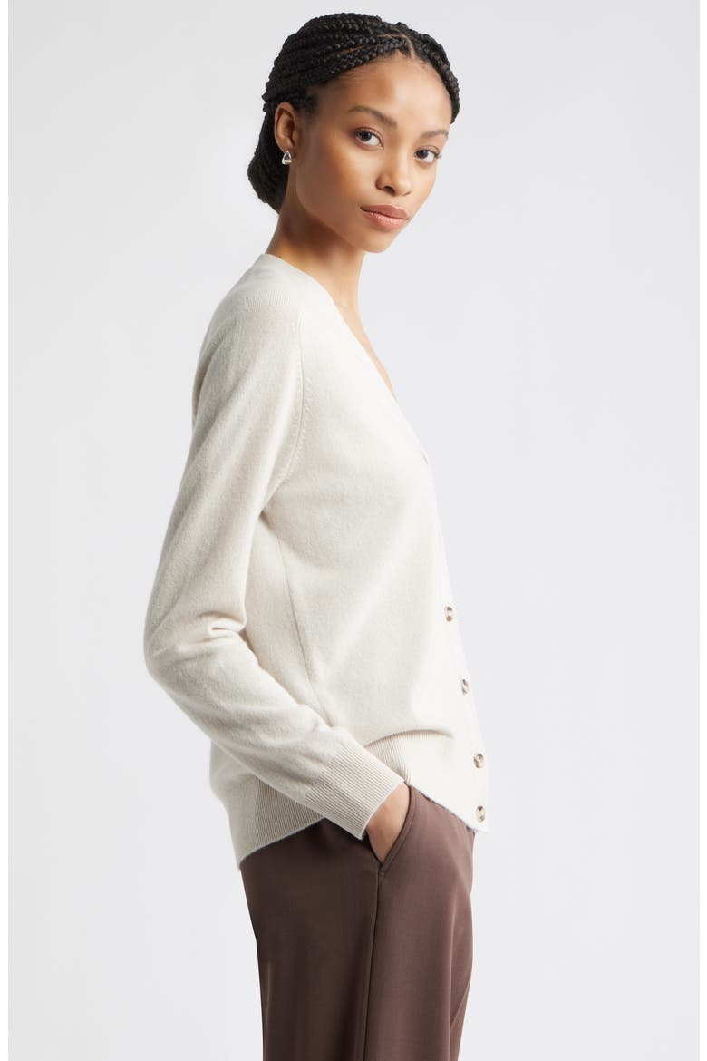 Cashmere V-Neck Cardigan, Alternate, color, IVORY SAND