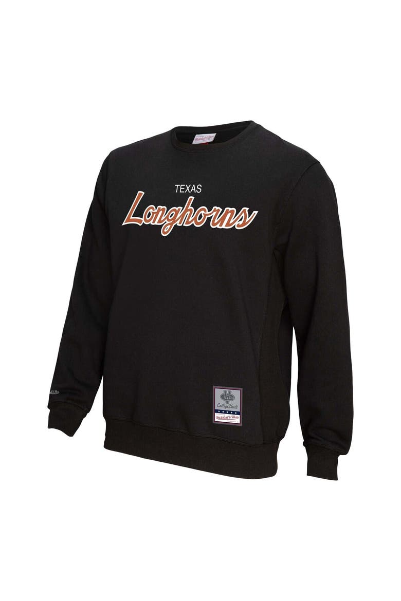 Men's Mitchell & Ness  Black Texas Longhorns Elite Script Pullover Sweatshirt, Alternate, color, Black