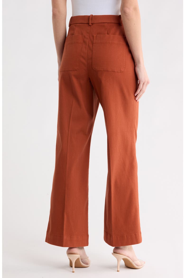 Button Pocket High Waist Flare Leg Pants, Alternate, color, SIENNA