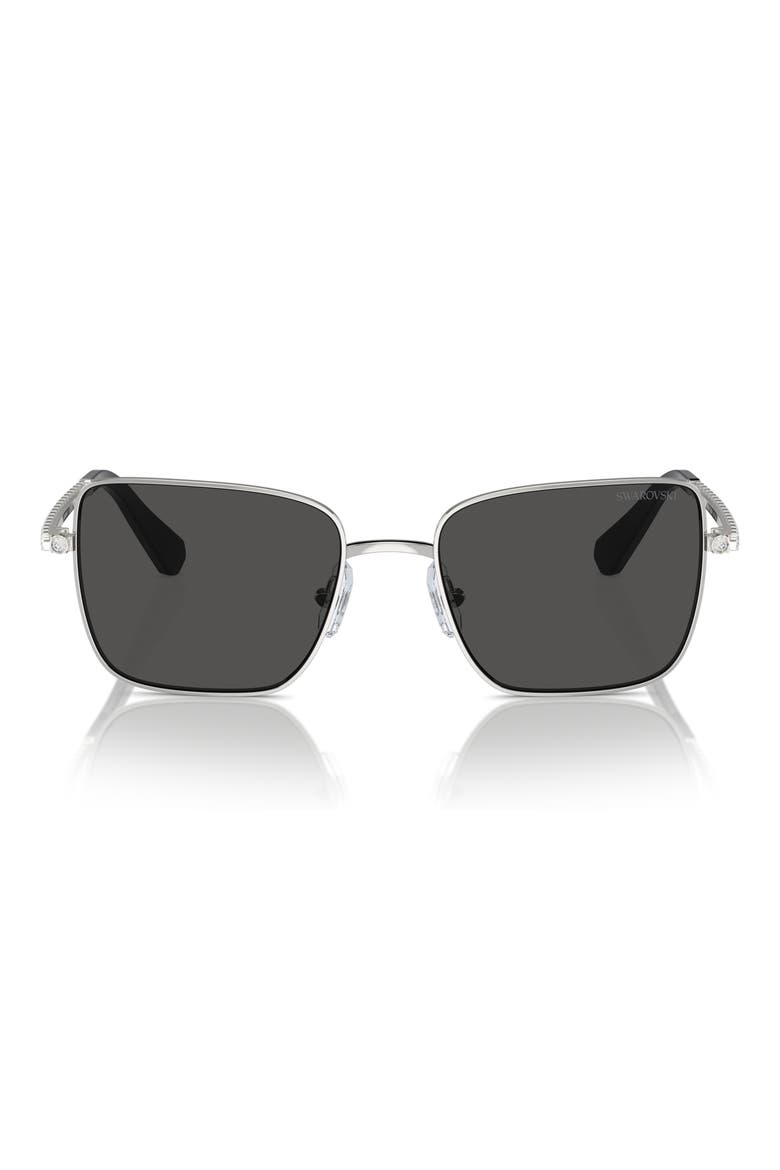Matric 56mm Round Sunglasses, Main, color, SILVER