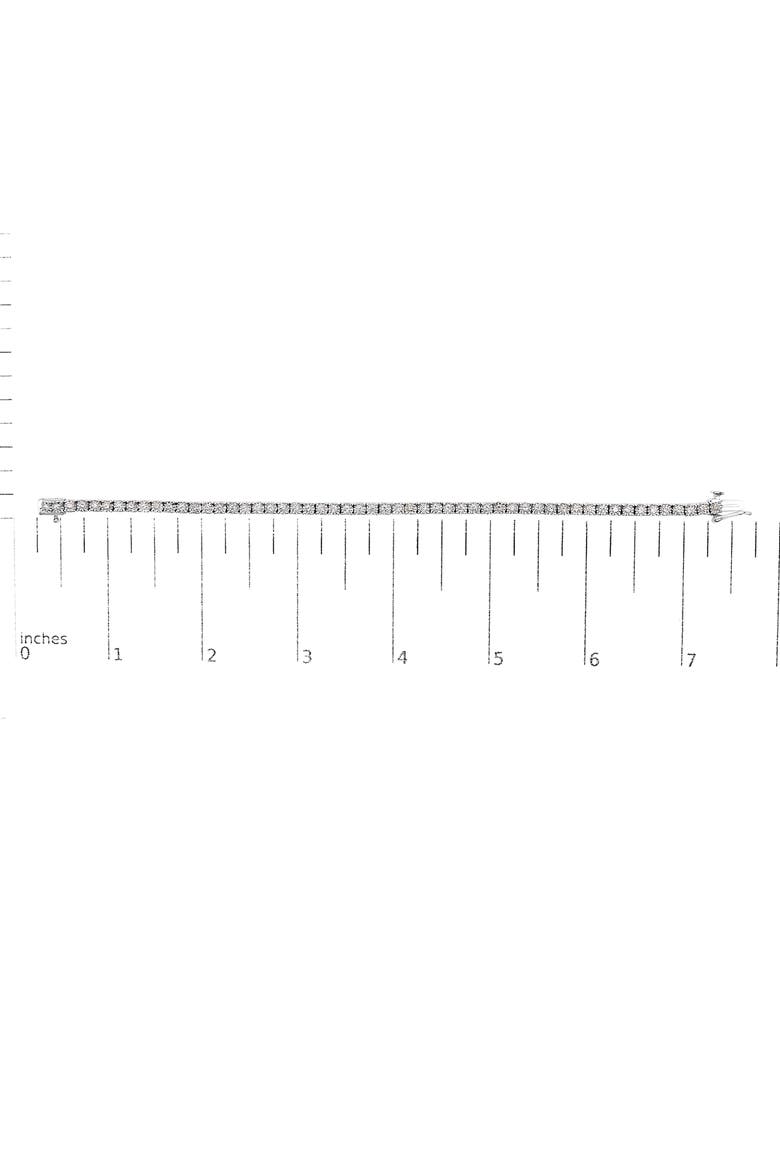 Silver 1.0 Cttw Lab Grown Diamond Illusion-Set Miracle Plate Tennis Bracelet, Alternate, color, White